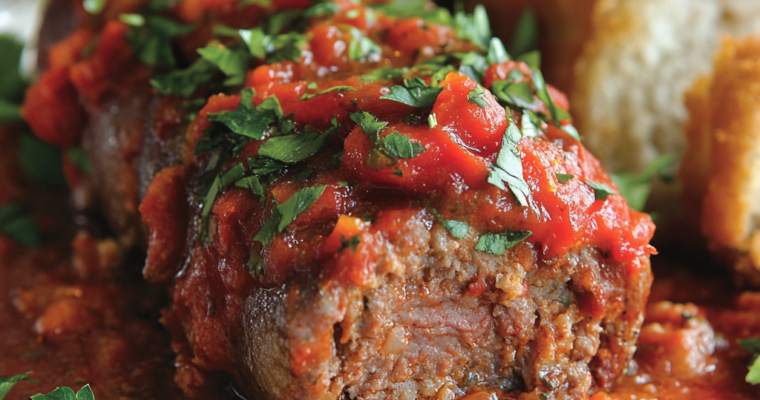 Italian Braciole with Red Peppers