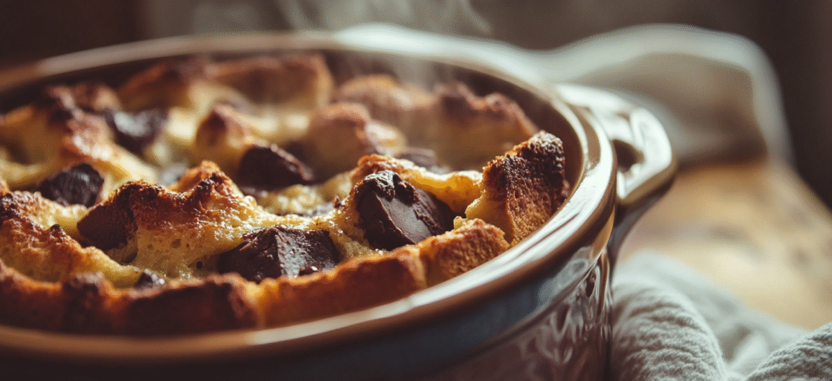 Decadent Chocolate Bread Pudding with Vanilla Sauce – Easy Dessert Recipe
