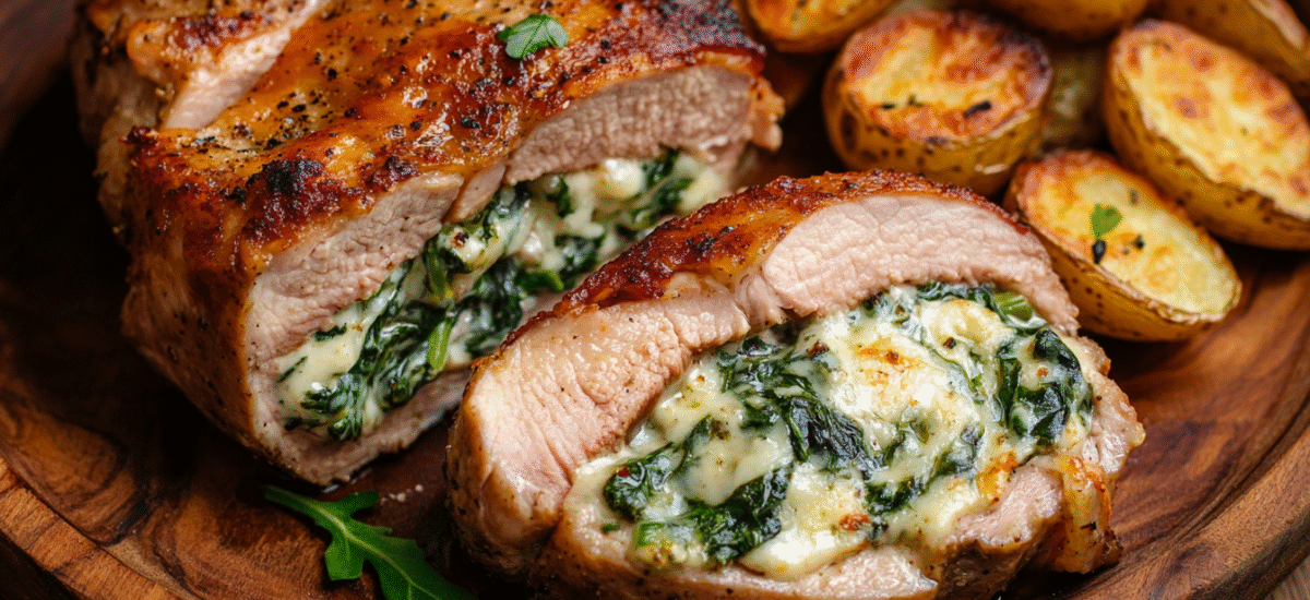 Over-the-Top Stuffed Pork Chops with Garlic Herb Butter