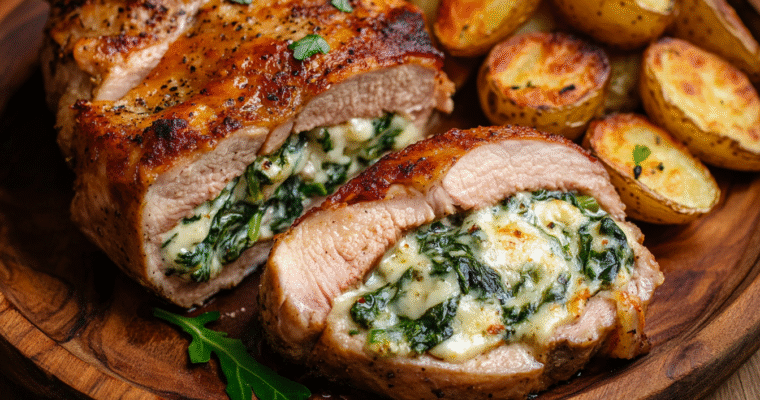 Over-the-Top Stuffed Pork Chops with Garlic Herb Butter