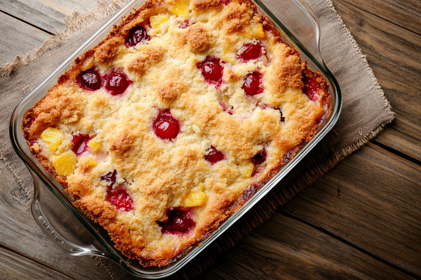 Classic Cherry Pineapple Dump Cake