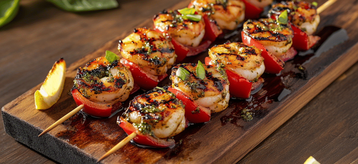 Pesto Shrimp Skewers
