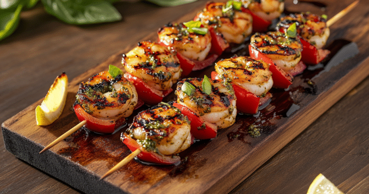 Pesto Shrimp Skewers