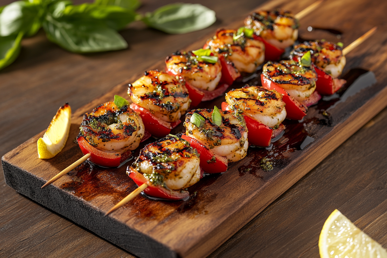 Pesto Shrimp Skewers